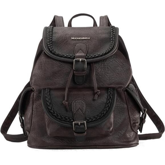 Backpack Purse for Women Washed Leather-coffee